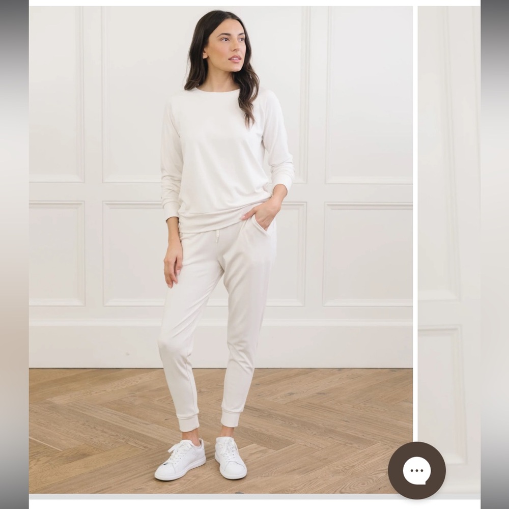 Cozy Earth Women's Brushed Bamboo Jogger Set Ivory